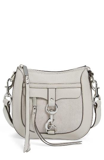 Rebecca Minkoff Dog Clip Leather & Suede Saddle Bag - Beige