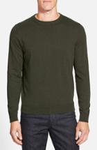 Men's Nordstrom Men's Shop Cotton & Cashmere Crewneck Sweater - Green