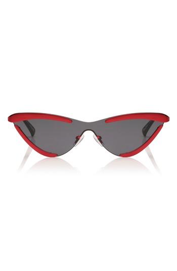 Women's Adam Selman X Le Specs The Scandal 142mm Cat Eye Sunglasses - Metallic Red