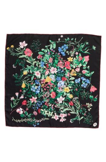 Women's Mantero Archivio N.39 Square Silk Scarf, Size - Black