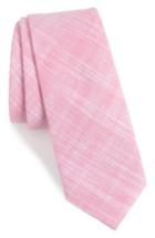 Men's Nordstrom Men's Shop Grestford Solid Cotton Skinny Tie, Size - Pink