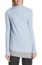 Women's Rag & Bone Reanna Asymmetrical Merino Wool Sweater, Size - Blue