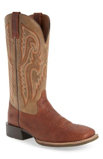 Men's Ariat Heritage Latigo Square Toe Cowboy Boot M - Brown