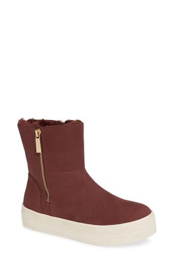Women's Jslides Henley Faux Fur Lined Bootie M - Burgundy