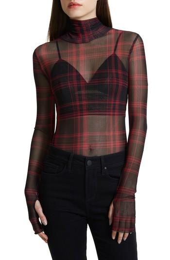 Women's Afrm Zadie Semi Sheer Turtleneck - Red