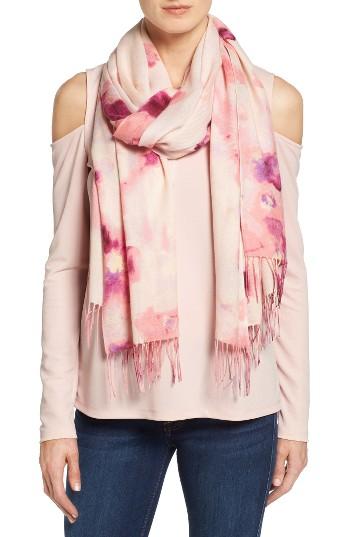 Women's Nordstrom Impressionist Garden Wool & Cashmere Scarf, Size - Pink