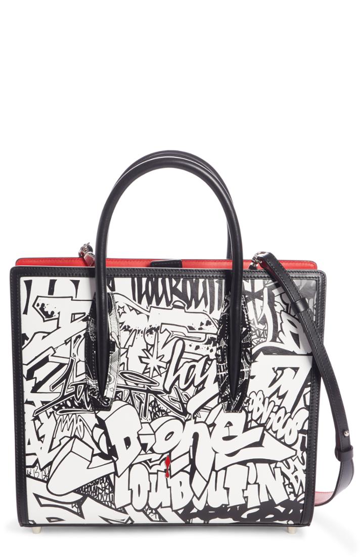 Christian Louboutin Medium Paloma Paris Leather Tote - White