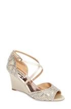 Women's Badgley Mischka Winter Strappy Wedge Pump M - White
