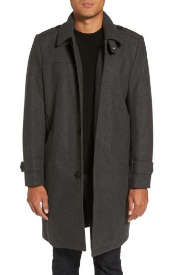 Men's Reaction Kenneth Cole Wool Blend Overcoat - Grey