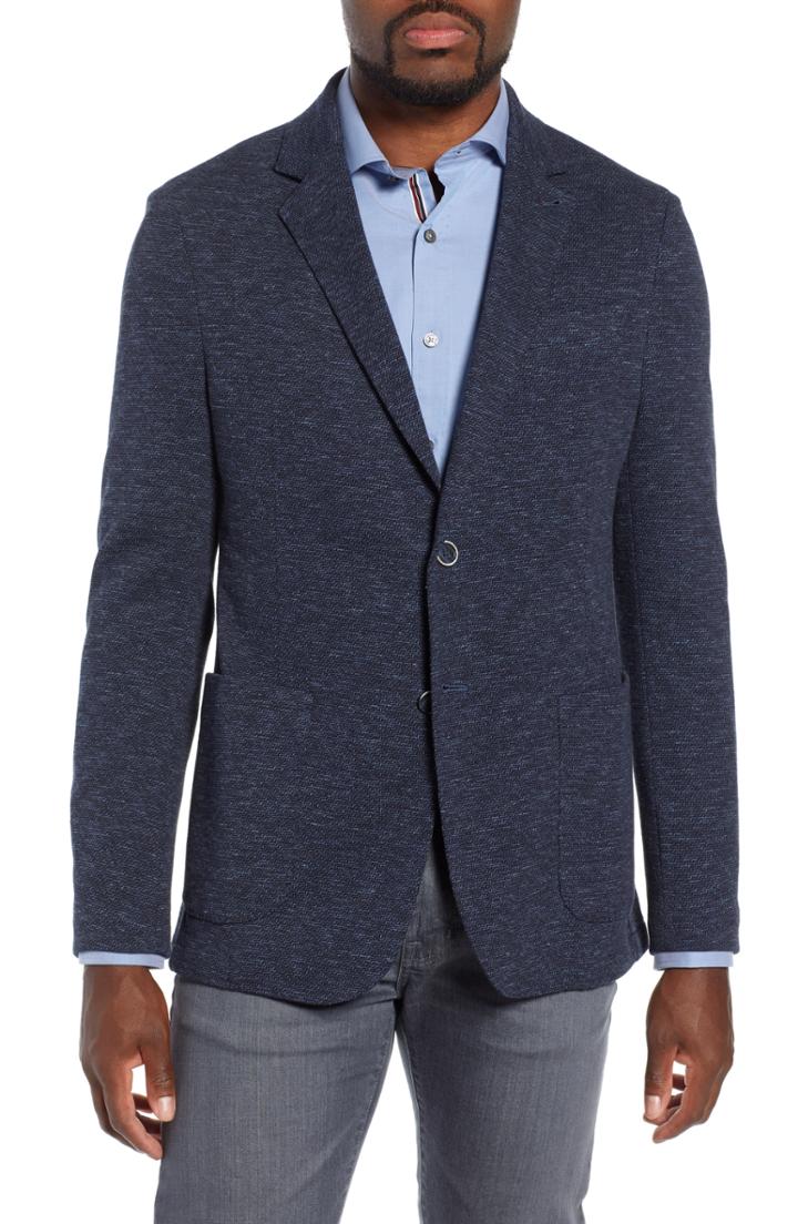 Men's Bugatchi Stretch Cotton Knit Sport Coat - Blue