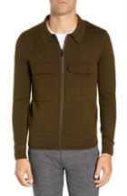 Men's Ted Baker London Akwa Slim Fit Zip Wool Blend Sweater (s) - Beige