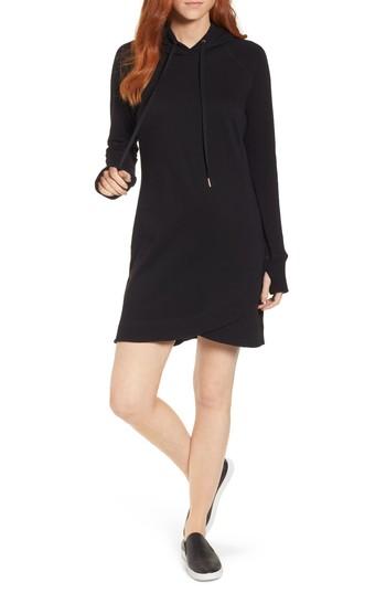 Women's Caslon Off-duty Hooded Sweatshirt Dress - Black
