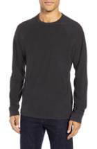 Men's James Perse Microstripe Long Sleeve Raglan T-shirt - Grey