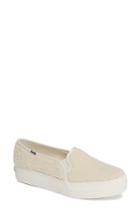 Women's Keds Triple Decker Slip-on Faux Shearling Platform Sneaker M - Ivory