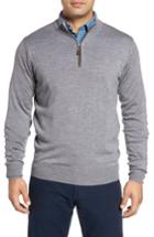 Men's Peter Millar Merino Wool & Silk Quarter Zip Pullover - Grey