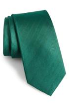 Men's The Tie Bar Herringbone Silk Tie, Size X-long X-long - Green
