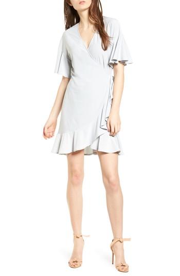 Women's Leith Flounce Sleeve Wrap Dress - Blue