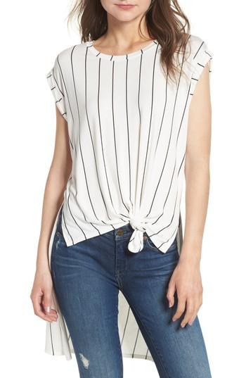 Women's Love, Fire High/low Knot Front Top - White