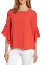 Women's Bobeau Bell Sleeve Blouse - Red