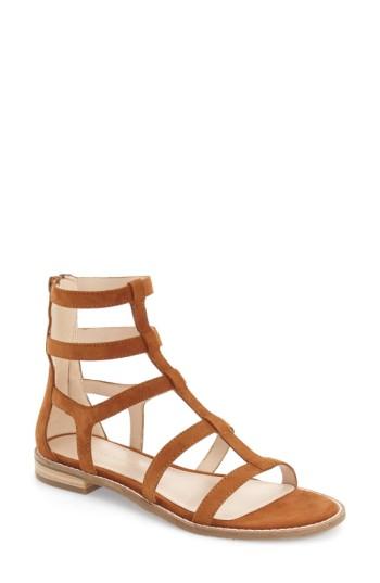 Women's Pelle Moda 'helen' Flat Gladiator Sandal M - Brown