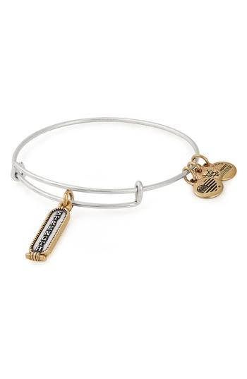 Women's Alex And Ani Strength Two-tone Adjustable Wire Bangle