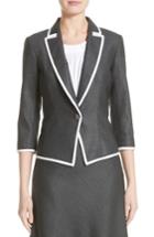 Women's St. John Collection Stretch Birdseye Jacket - Grey