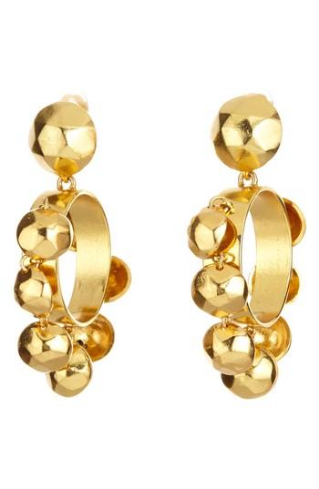 Women's Oscar De La Renta Bold Bead Hoop Clip Earrings