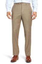 Men's John W. Nordstrom Torino Traditional Fit Flat Front Solid Wool & Cashmere Trousers