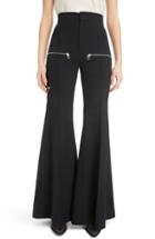 Women's Chloe Zip Detail Stretch Wool Flare Trousers Us / 42 Fr - Black