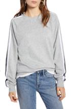 Women's Treasure & Bond Stripe Raglan Sleeve Sweatshirt, Size - Grey