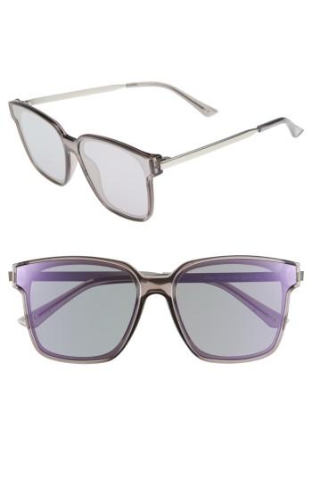Women's Bonnie Clyde Wall 62mm Square Mirror Lens Sunglasses - Gunmetal