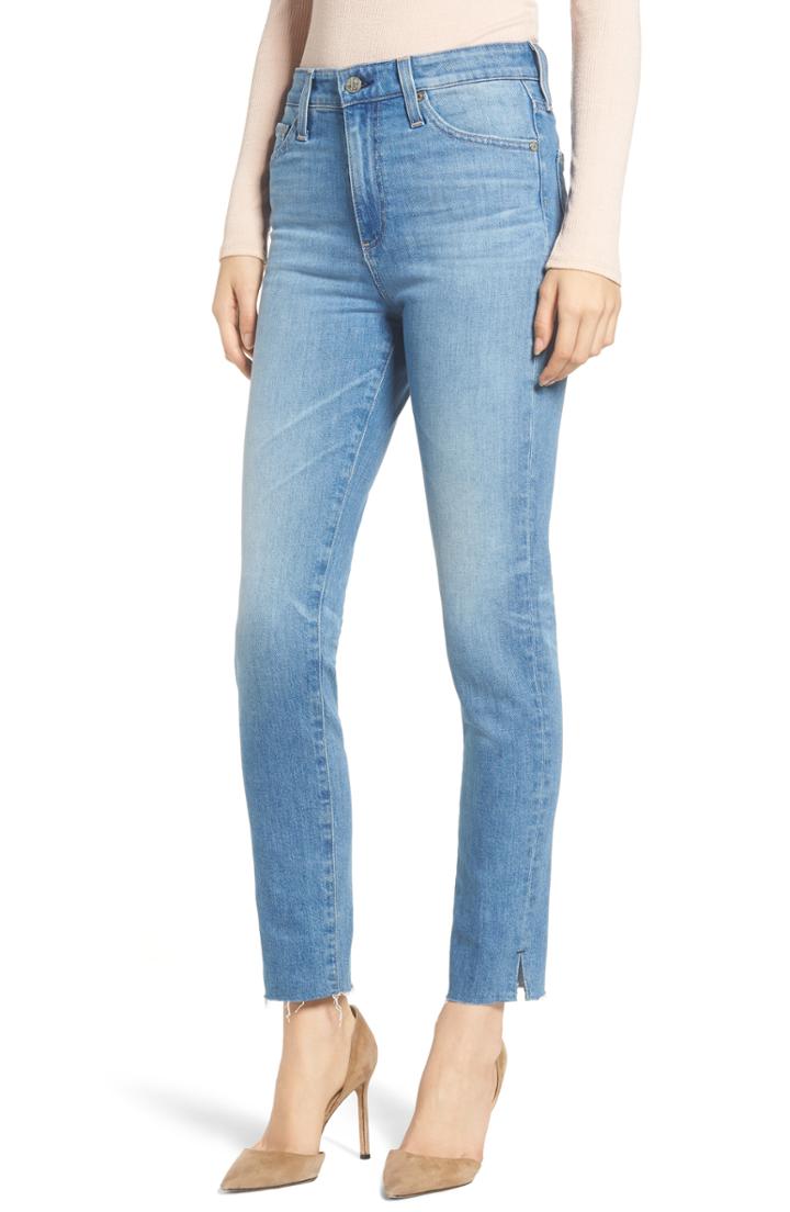 Women's Ag Sophia Raw Hem High Waist Ankle Skinny Jeans