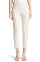 Women's St. John Collection Metallic Jacquard Crop Pants - Ivory