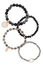 Women's Canvas Jewelry 4-pack Semiprecious Stone Stacking Bracelets