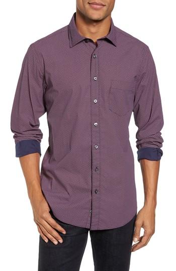 Men's Rodd & Gunn Ingleton Regular Fit Dot Sport Shirt, Size - Purple