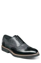 Men's Stacy Adams Baxley Glen Plaid Wingtip .5 M - Black