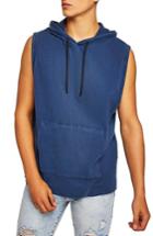 Men's Topman Sleeveless Hoodie - Blue