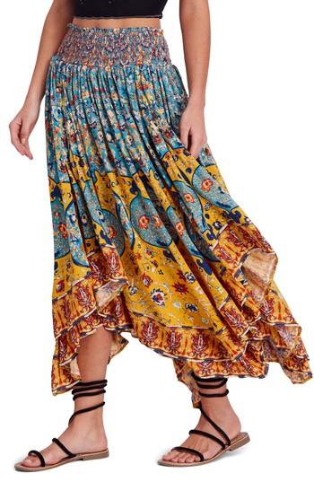 Women's Free People Roaming Wild Midi Skirt - Blue