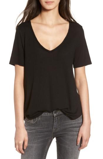 Women's Bp. Raw Edge V-neck Tee - Black