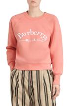 Women's Burberry Battarni Embroidered Logo Sweatshirt, Size - Pink