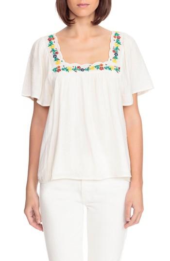 Women's Sezane Bea Scalloped Top Us / 34 Fr - White