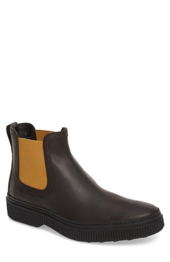 Men's Tod's Casual Water Resistant Chelsea Boot Us / 7uk - Brown