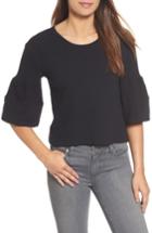 Women's Caslon Ruffle Sleeve Top - Black
