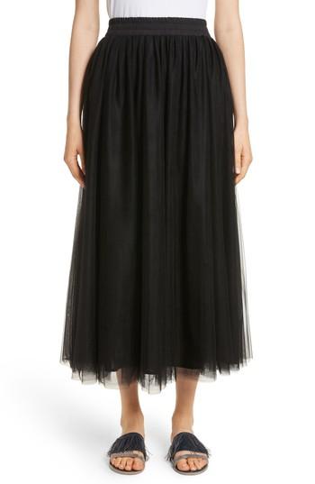 Women's Fabiana Filippi Tulle Midi Skirt Us / 38 It - Black