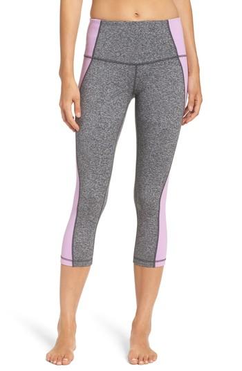 Women's Zella Sporty Splice High Waist Crop Leggings, Size - Grey