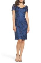 Women's La Femme Lace Sheath Dress - Blue