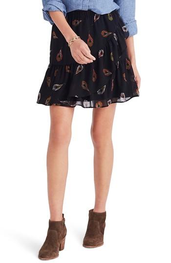 Women's Madewell Ruffle Edge Miniskirt, Size - Black