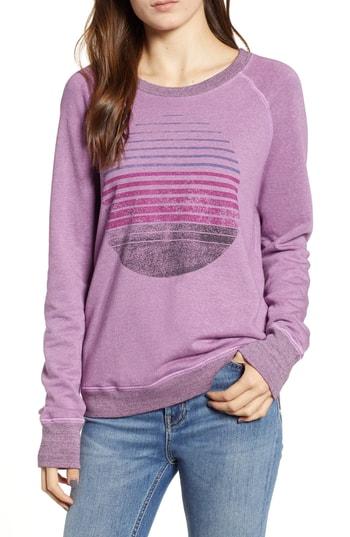 Women's Sundry Faded Print Sweatshirt - Purple