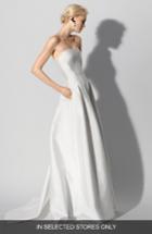 Women's Carolina Herrera Fabel Strapless Silk Mikado Gown, Size - White