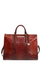 Brahmin Melbourne Croc Embossed Leather Business Tote - Brown